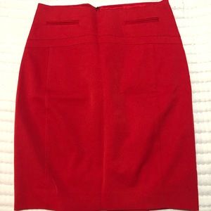 Express red pencil skirt size 0. Like new.